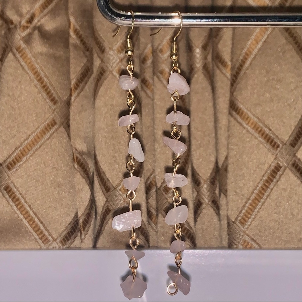 Drops of Pink: Wire & Bead Earrings